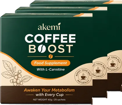 Akemi Coffee Boost — 3 boxes, 60 sachets